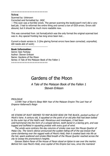Steven Erikson: Gardens of the Moon (Paperback, 2008, Bantam)